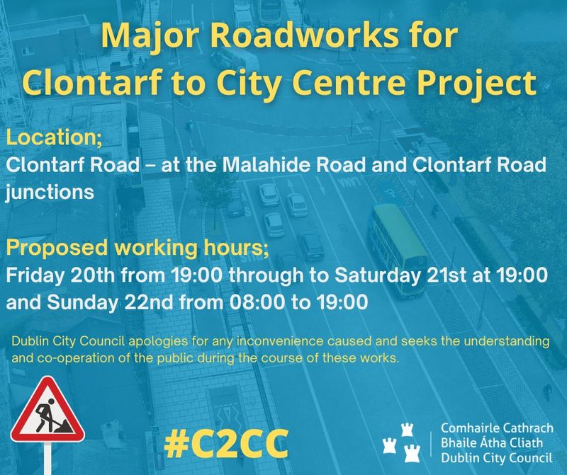 Major Road Works - Friday 20th to Sunday 22nd January 2023